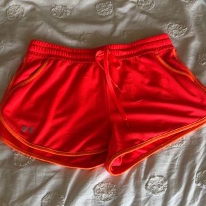 Orange and pink under armor shorts